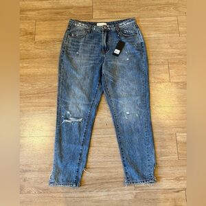 NWT ONE TEASPOON Legends High Rise Mom Fit Distressed Jeans 32 100% Cotton